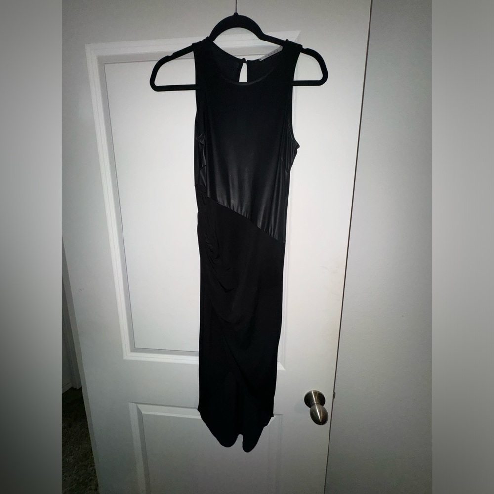 Black asymmetrical semi-formal dress